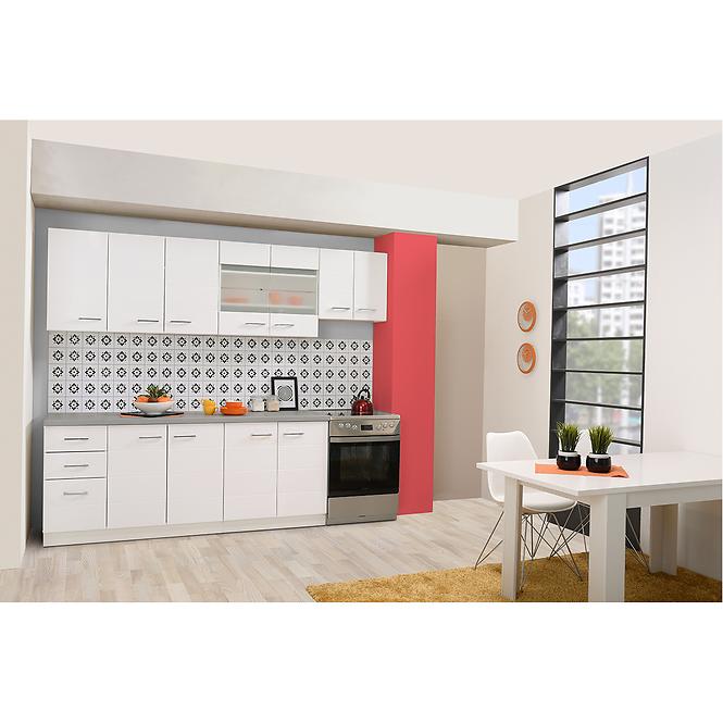 Kuchynská linka Diva 260 Biely / biely Lesk 11008406