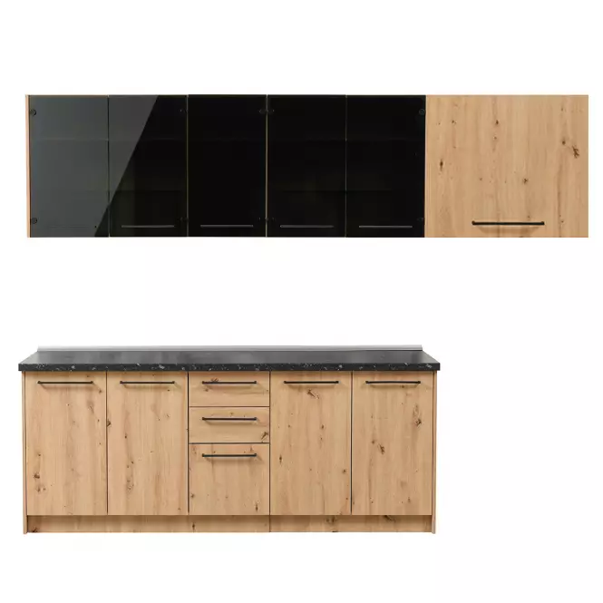 Kuchynská linka Adela 260 Dub artisan / Tmavošedý11011098