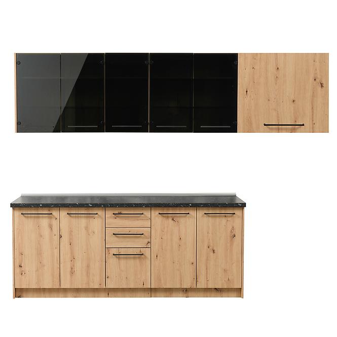 Kuchynská linka Adela 260 Dub artisan / Tmavošedý11011098
