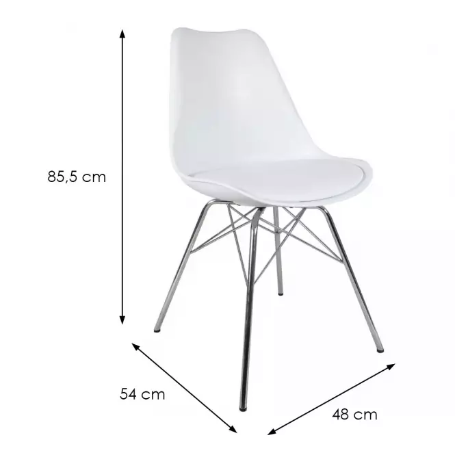 Stolička DM44-39B biela,2