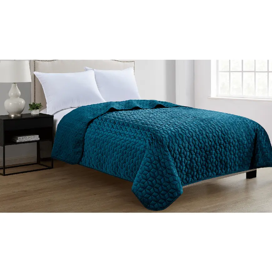 Prikrývka na posteľ Velvet D4 morská 170x220