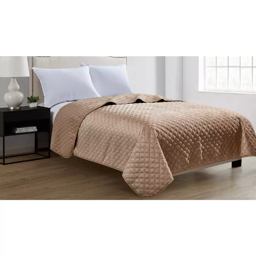 Prikrývka na posteľ Velvet D3 béžová 170x220