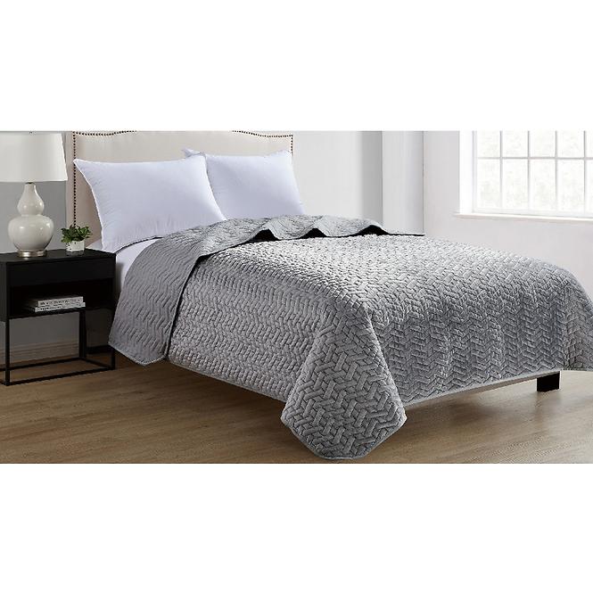 Prikrývka na posteľ  Velvet D8 šedá 220x250