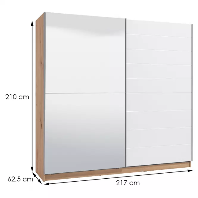 Skriňa Mondego 220 artisan/biely lesk