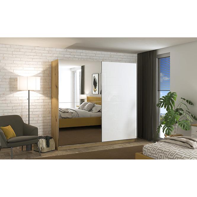 Skriňa Mondego 220 artisan/biely lesk
