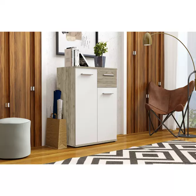 Komoda Jacky 1 Biely/Country Grey