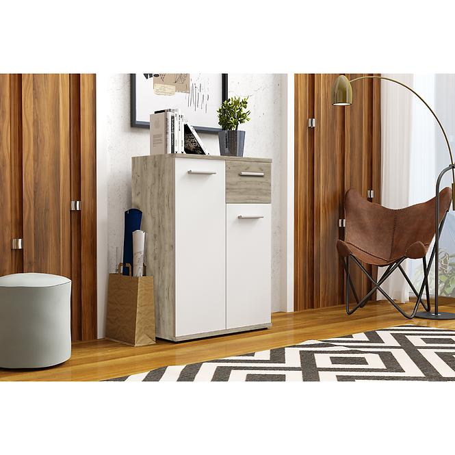 Komoda Jacky 1 Biely/Country Grey