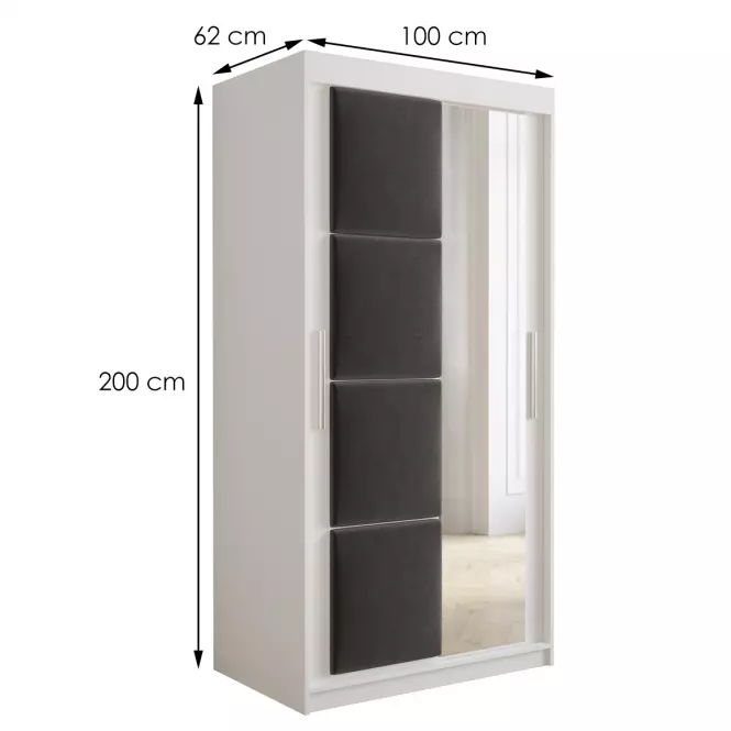 Skriňa Tapi 100 Biely/Šedá