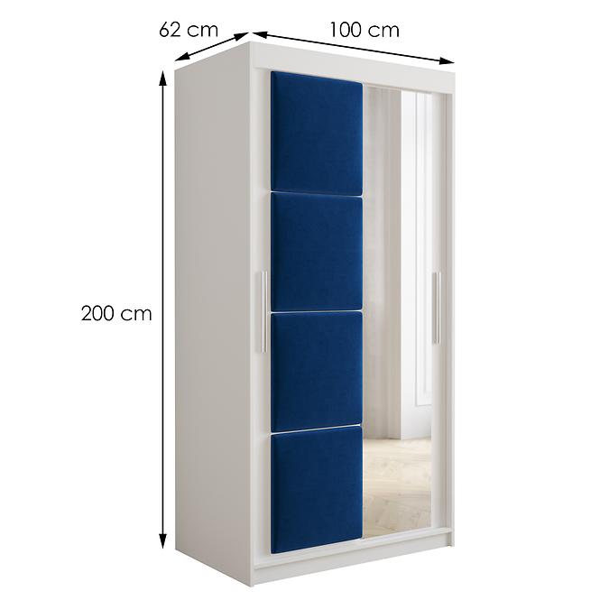 Skriňa Tapi 100 Biely/Modrá