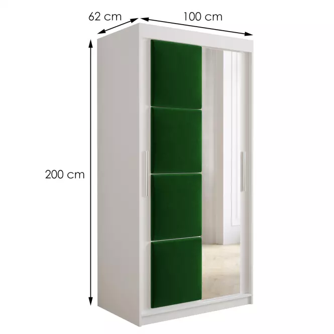 Skriňa Tapi 100 Biely/zelená