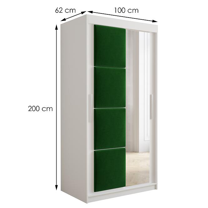 Skriňa Tapi 100 Biely/zelená