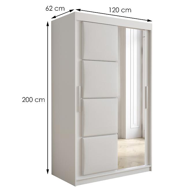 Skriňa Tapi 120 Biely/Biela ekokoža,2
