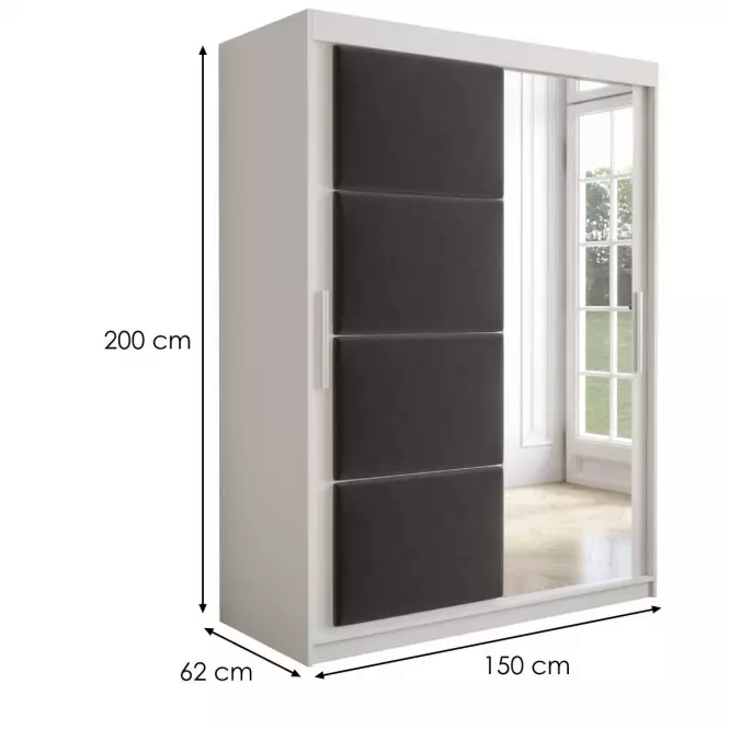 Skriňa Tapi 150 Biely/Šedá