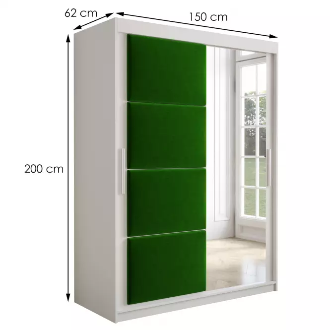 Skriňa Tapi 150 Biely/zelená