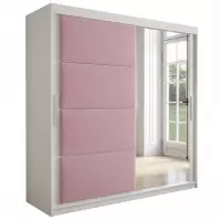 Skriňa Tapi 200 Biely/Ružová