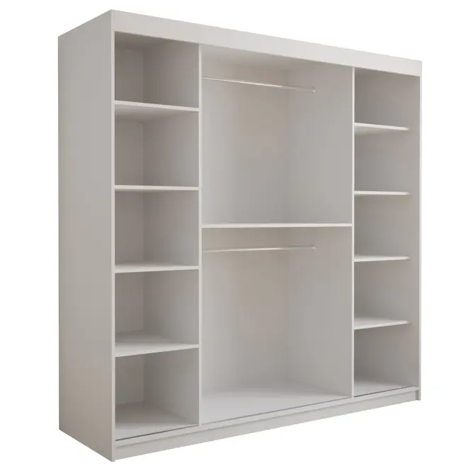 Skriňa Tapi 200 Biely/Čierna ekokoža,4