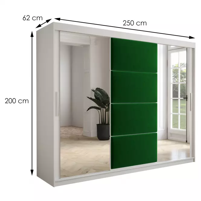 Skriňa Tapi 250 Biely/zelená