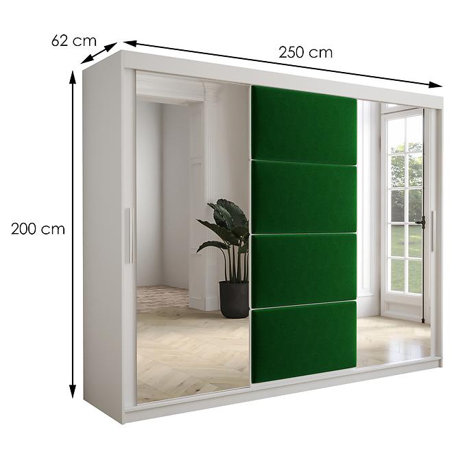 Skriňa Tapi 250 Biely/zelená