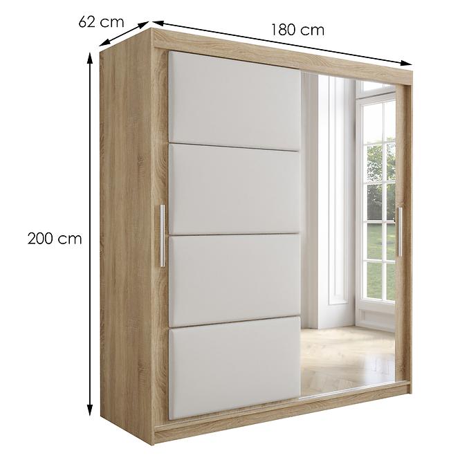 Skriňa Tapi 180 Dąb Sonoma/Biela ekokoža,2