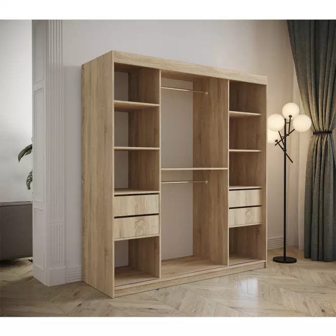 Skriňa Tapi 180 Dąb Sonoma/Biela ekokoža