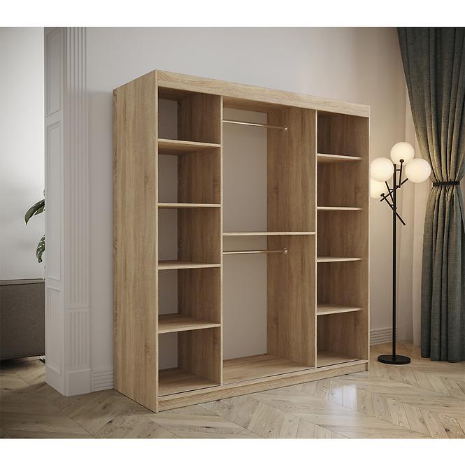 Skriňa Tapi 180 Dąb Sonoma/Biela ekokoža
