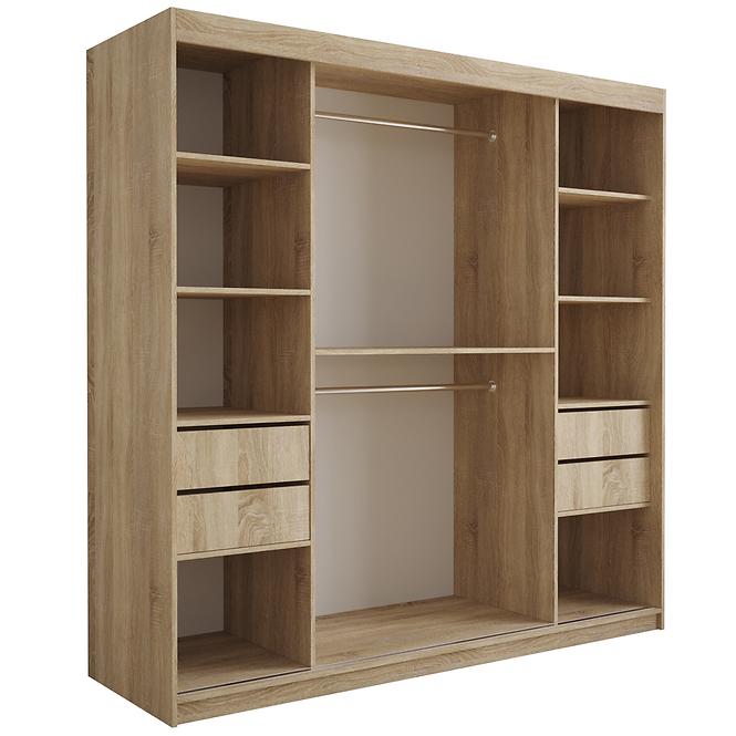 Skriňa Tapi 200 Dąb Sonoma/Biela ekokoža