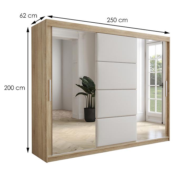 Skriňa Tapi 250 Dąb Sonoma/Biela ekokoža