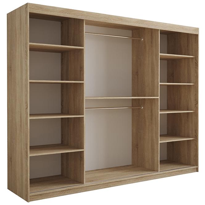 Skriňa Tapi 250 Dąb Sonoma/Biela ekokoža,3