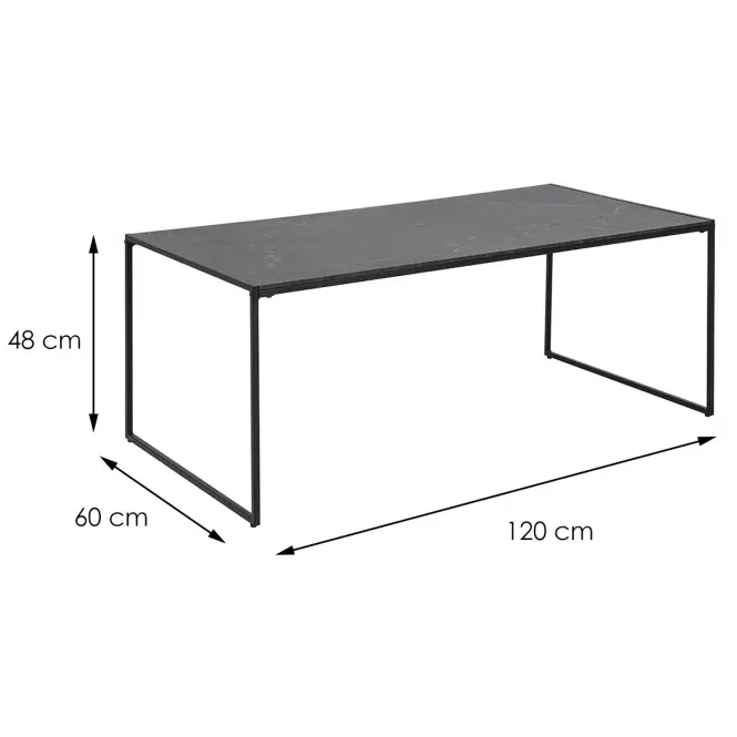 Konferenčný stolík Infinity 120x60x48 čierny mramor