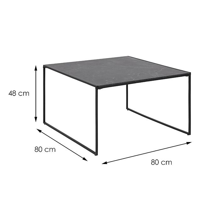 Konferenčný stolík Infinity 80x80x48 čierny mramor