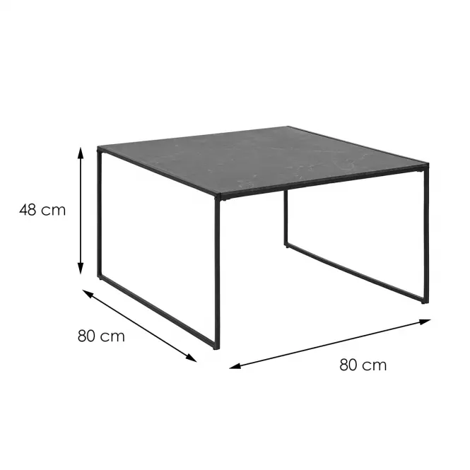 Konferenčný stolík Infinity 80x80x48 čierny mramor,2