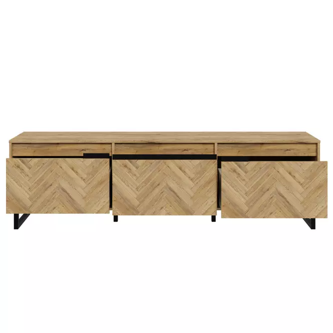 TV stolík Solletico dub spica rybia kosť / dub bartex,5