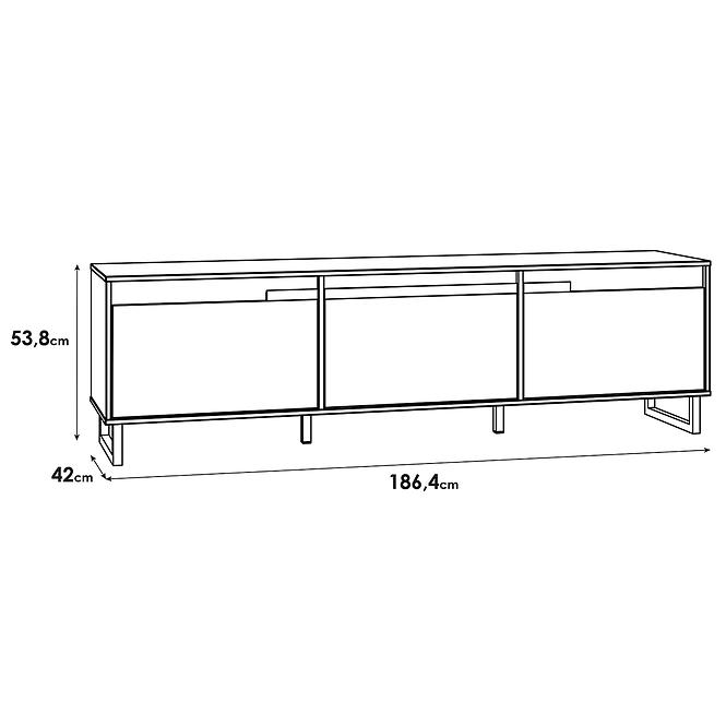 TV stolík Solletico dub spica rybia kosť / dub bartex,6