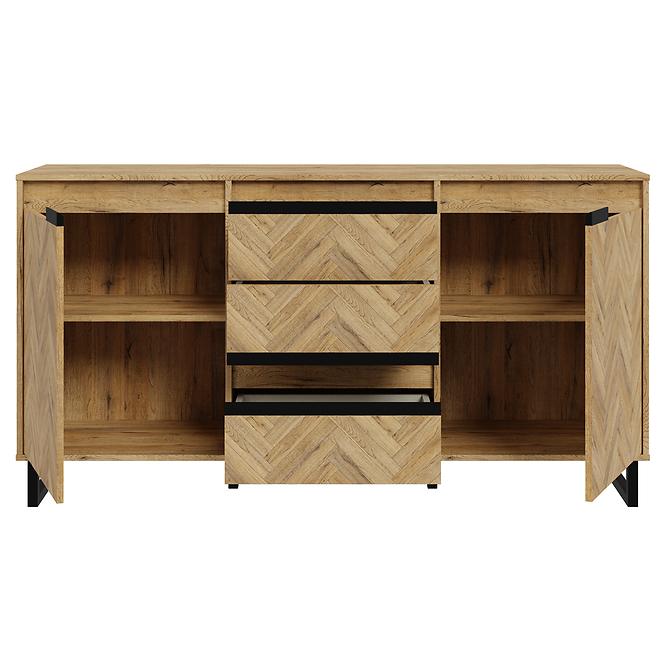 Komoda Solletico Dub Spica rybia kosť / Dub Bartex,5