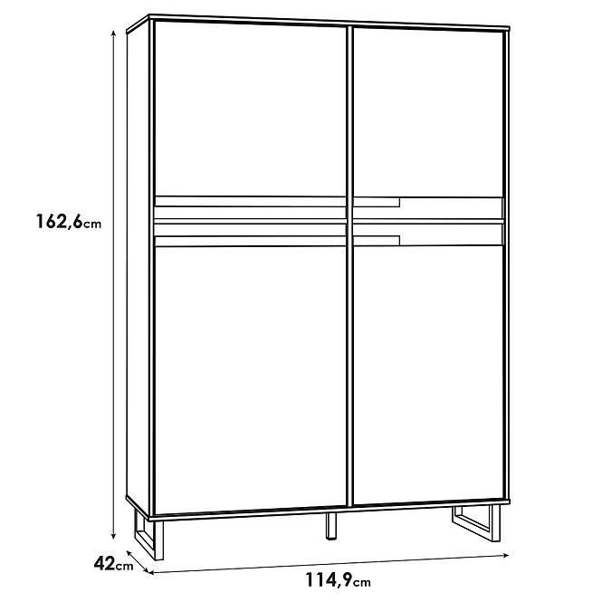 Komoda Solletico 4d Dąb Spica rybia kosť / Dąb Bartex,6