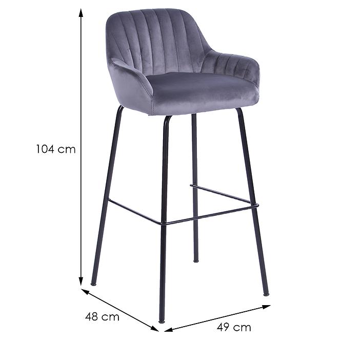 Barová stolička  2-170a Grey Velvet