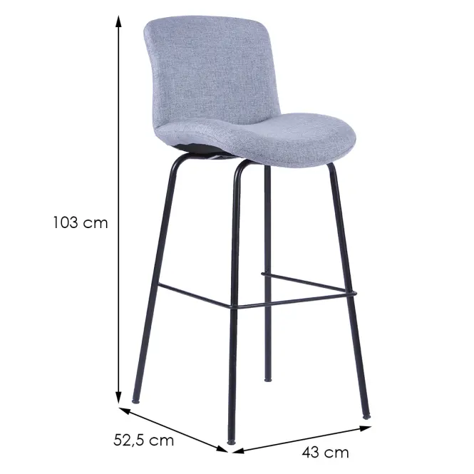 Barová stolička  2-177 Light Grey,2