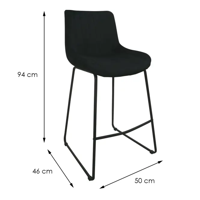 Barová stolička  2-184a Black Velvet,2