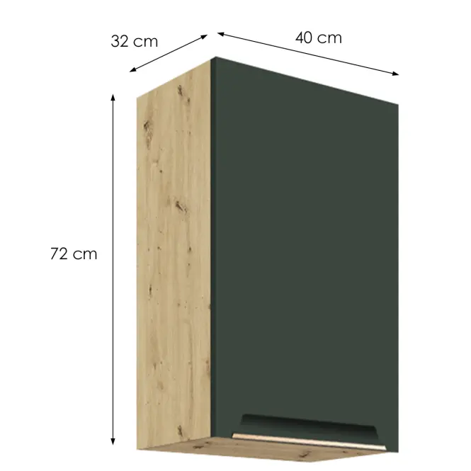 Skrinka do kuchyne Glamour 31g zelená farba,2
