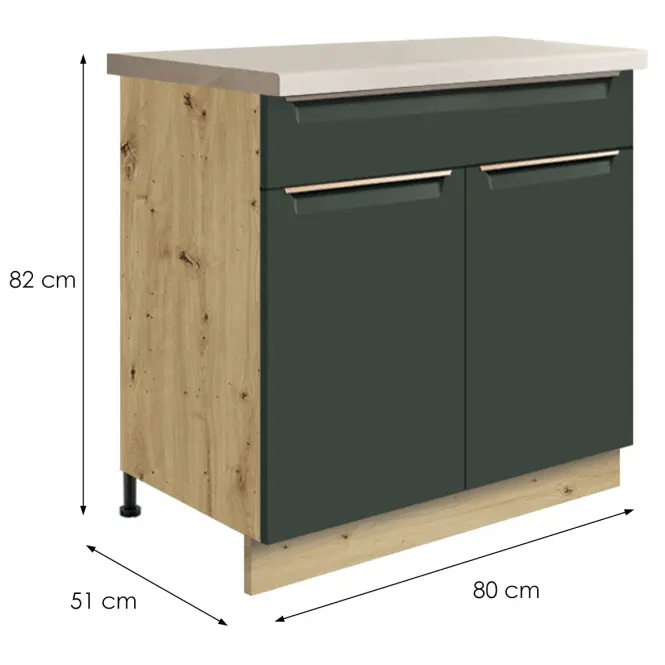 Skrinka do kuchyne Glamour6d Green,2