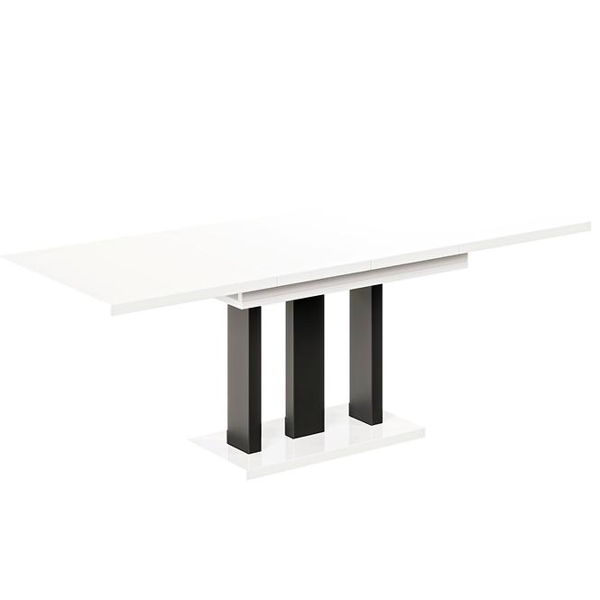 Rozkladací stôl Appia Mat čierne nohy 130/210x80cm Biely lesk