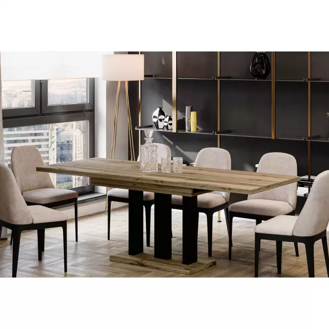 Rozkladací stôl Appia 130/210x80cm Mat čierne nohy Dub Wotan