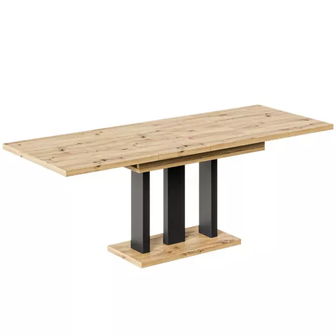 Rozkladací stôl Appia130/210x80cm Mat čierne nohy Dub Aristan,2