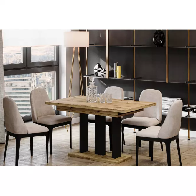 Rozkladací stôl Appia130/210x80cm Mat čierne nohy Dub Aristan,4