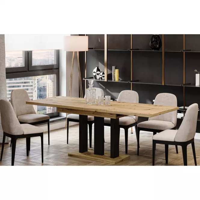 Rozkladací stôl Appia130/210x80cm Mat čierne nohy Dub Aristan,5