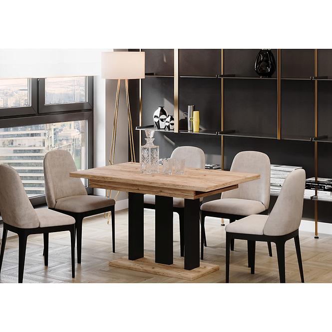 Rozkladací stôl Appia 130/210x80cm Mat čierne nohy/Dub Craft Zlatý