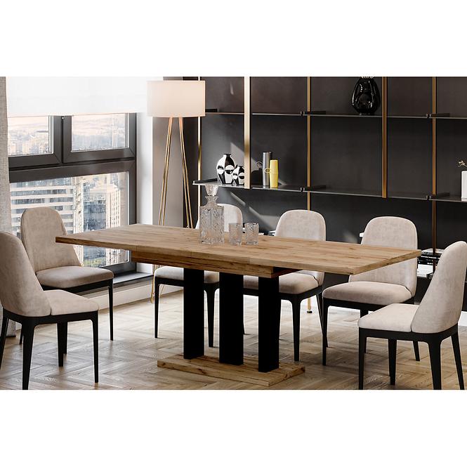 Rozkladací stôl Appia 130/210x80cm Mat čierne nohy/Dub Craft Zlatý,5