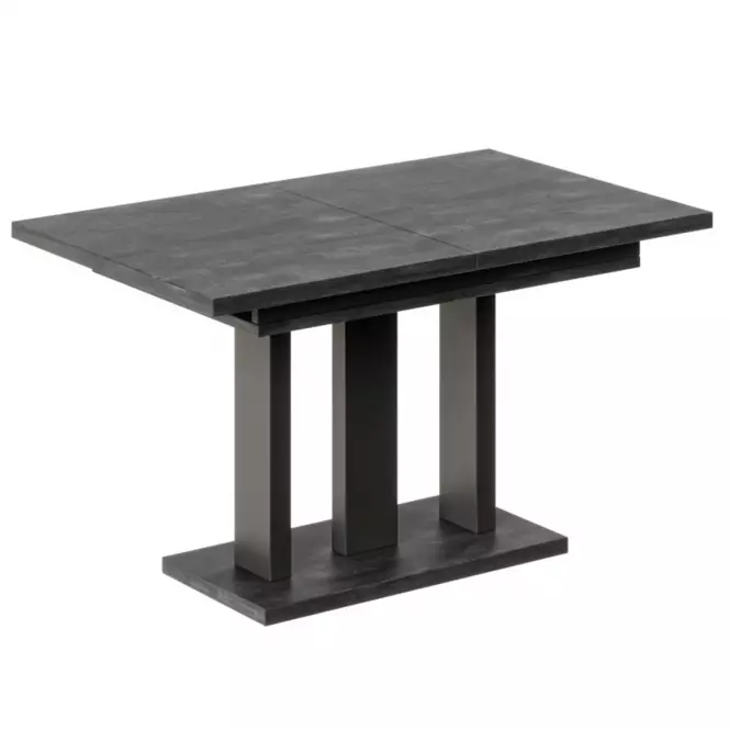 Rozkladací stôl Appia 130/210x80cm Mat čierne nohy/Betón Tmavý
