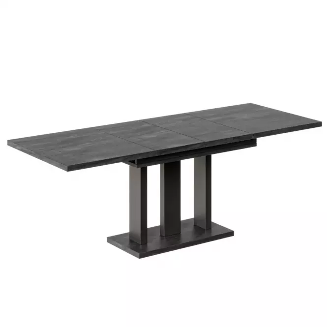 Rozkladací stôl Appia 130/210x80cm Mat čierne nohy/Betón Tmavý,2