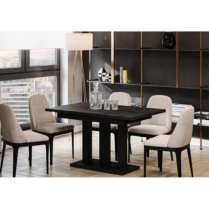 Rozkladací stôl Appia 130/210x80cm Mat čierne nohy/Betón Tmavý